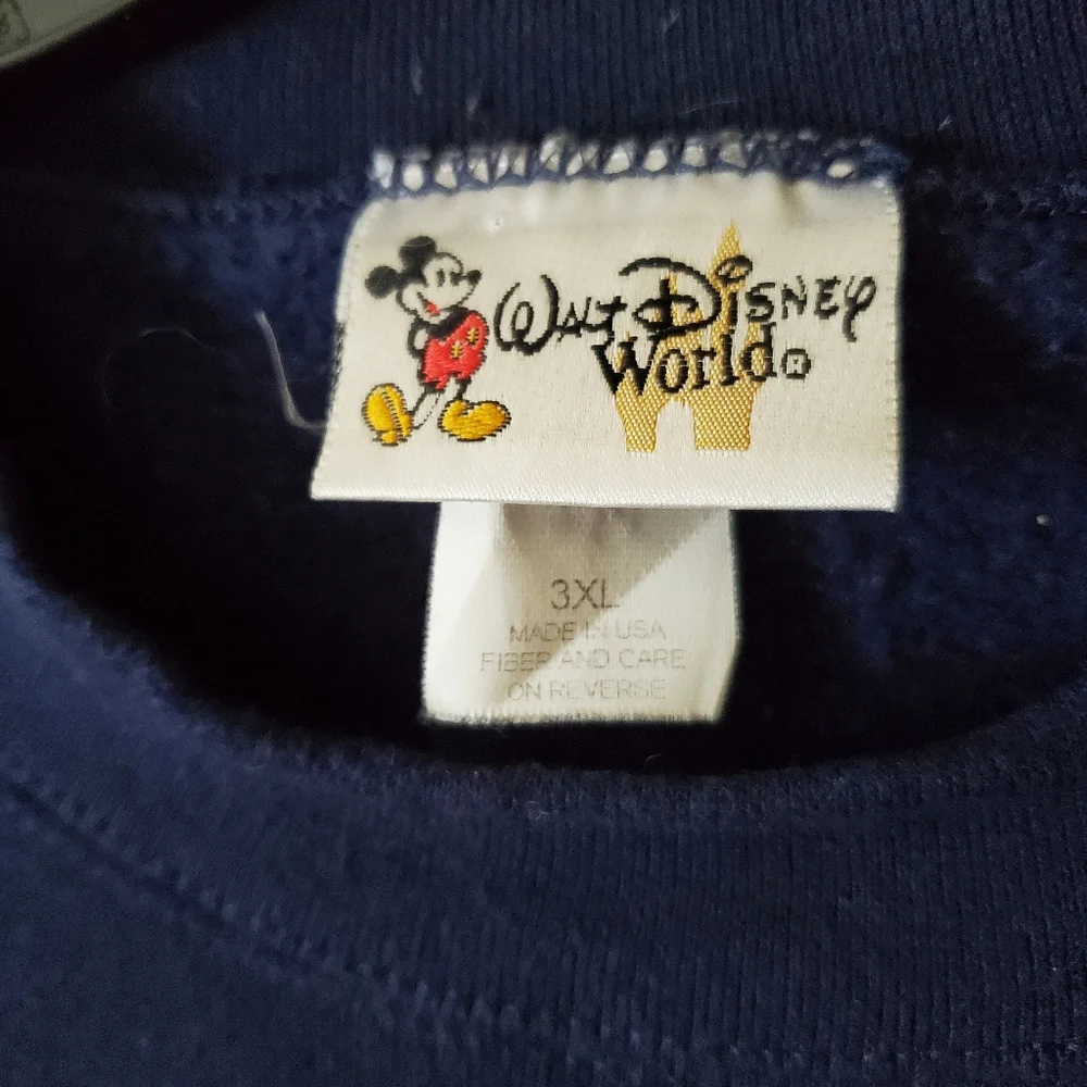 Vintage Walt Disney World Crewneck Pullover Navy Blue Embroider Sweater Size 3XL - Picture 2 of 7